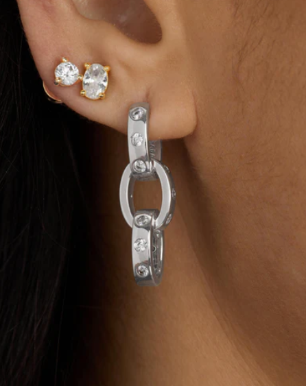 Ashley Chain Convertible Earring Silver