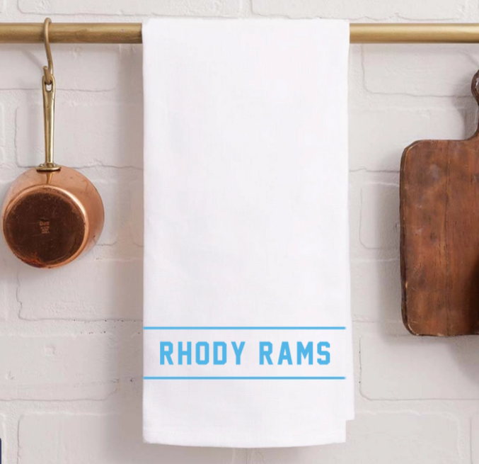 Rhody Rams Collegiate Stripe Light Blue Tea Towel