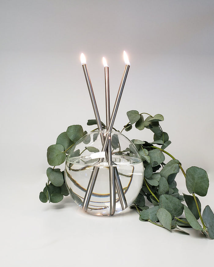 Everlasting Candle - Neva Collection - Silver Candlesticks
