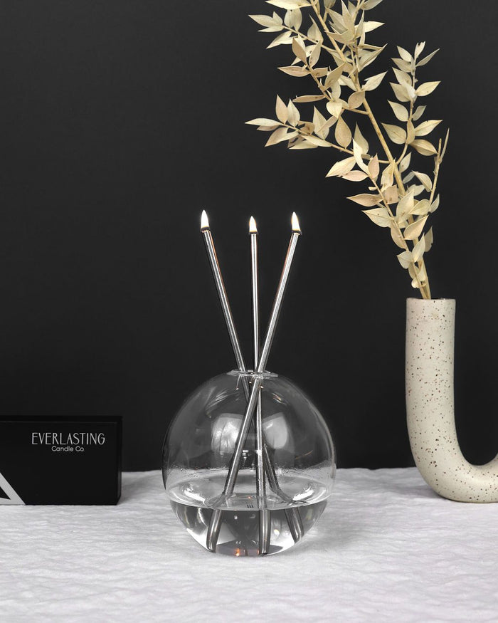 Everlasting Candle - Neva Collection - Silver Candlesticks