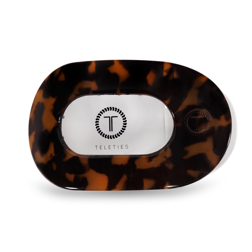 Tortoise Large Flat Round Hair Clip