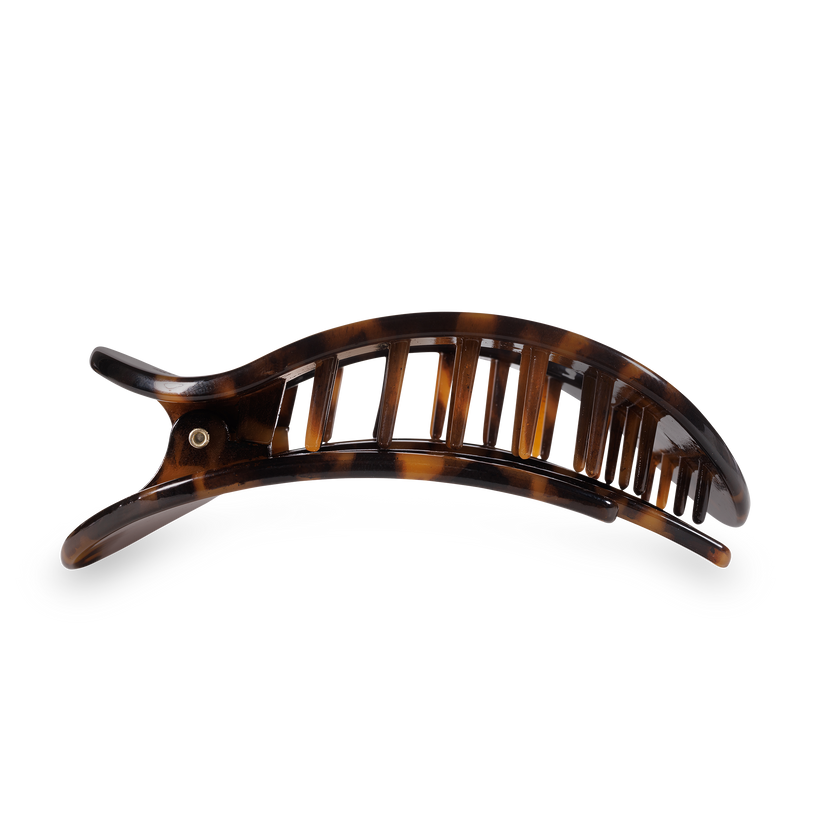 Tortoise Large Flat Round Hair Clip
