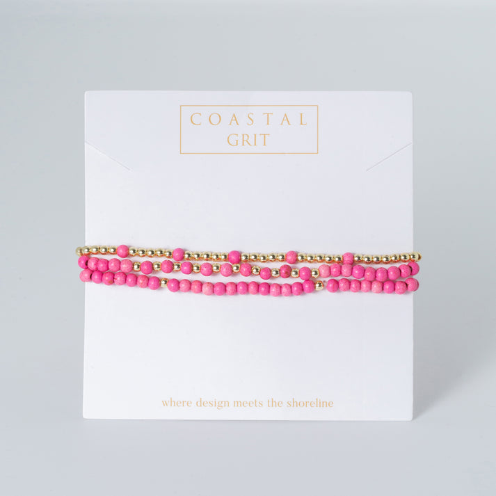 Island Gril Bracelet Stack - Pink Passion