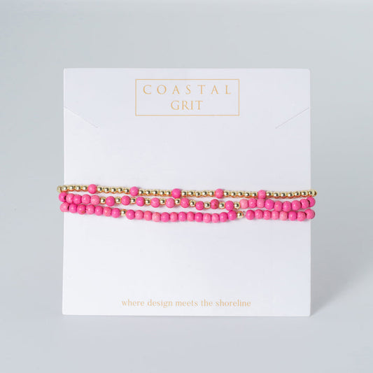 Island Girl Bracelet Stack - Pink Passion