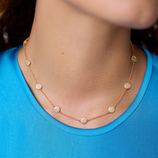 Windsor Delicate Station Necklace Pave Cubic Zirconia