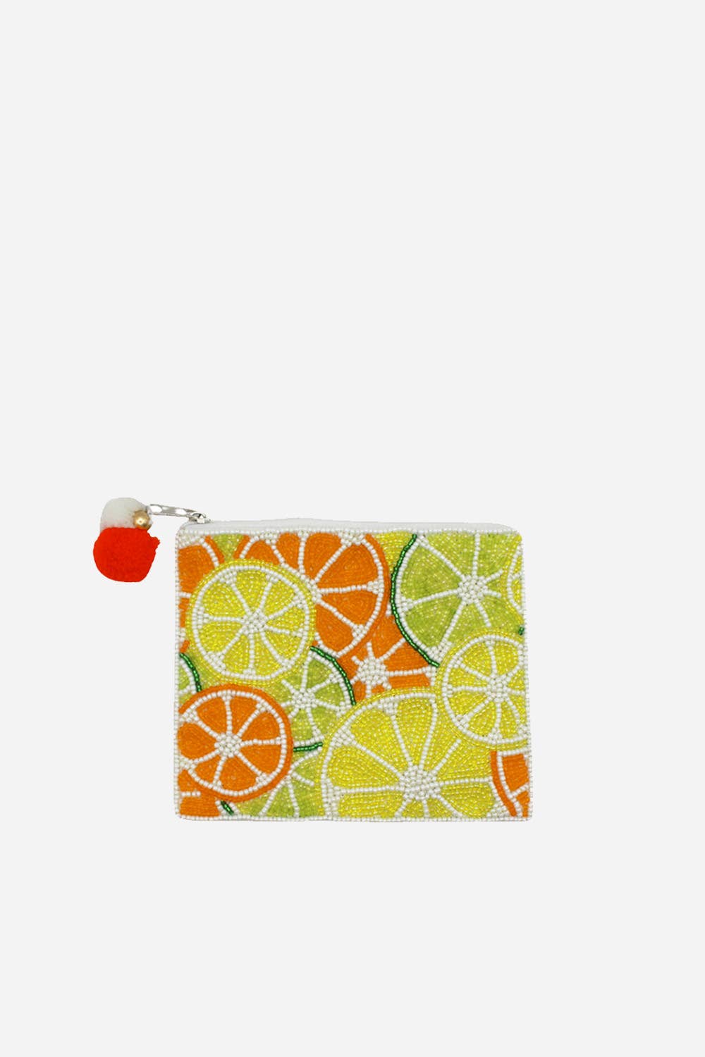 Lime & Lemon Beaded Coin Pouch