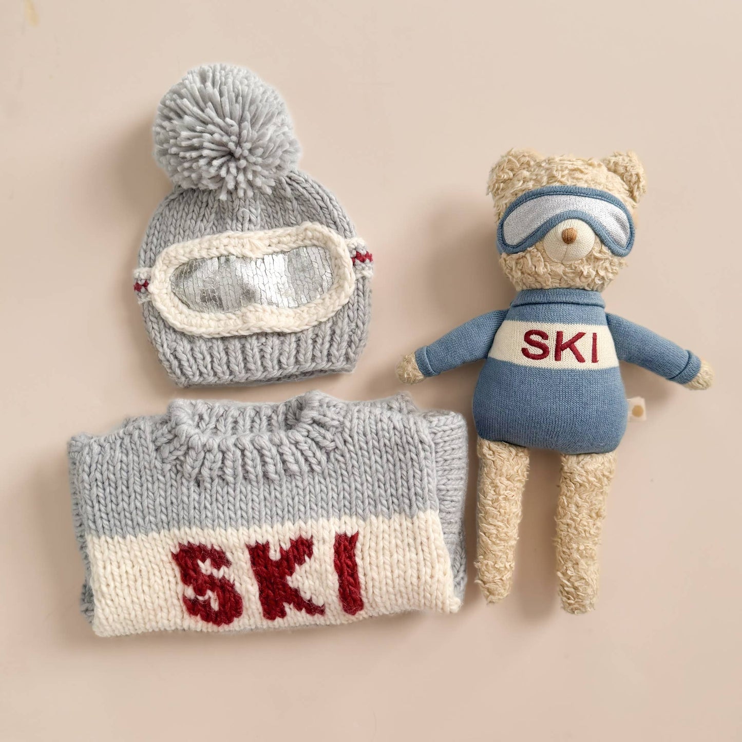 Baby Ski Goggles Beanie Bowie Grey