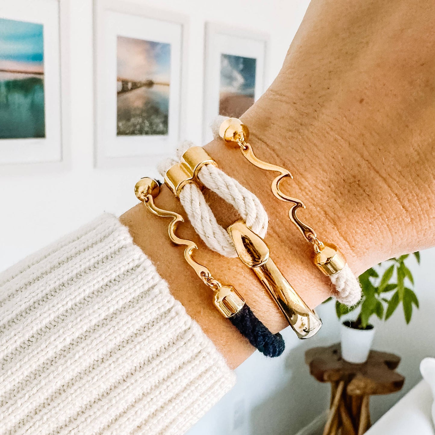 Madaket Bracelet - Navy/Gold