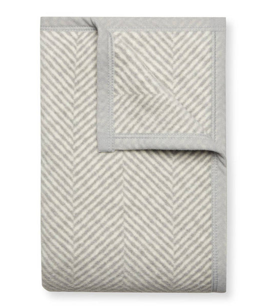 Harborview Herringbone Light Grey Blanket