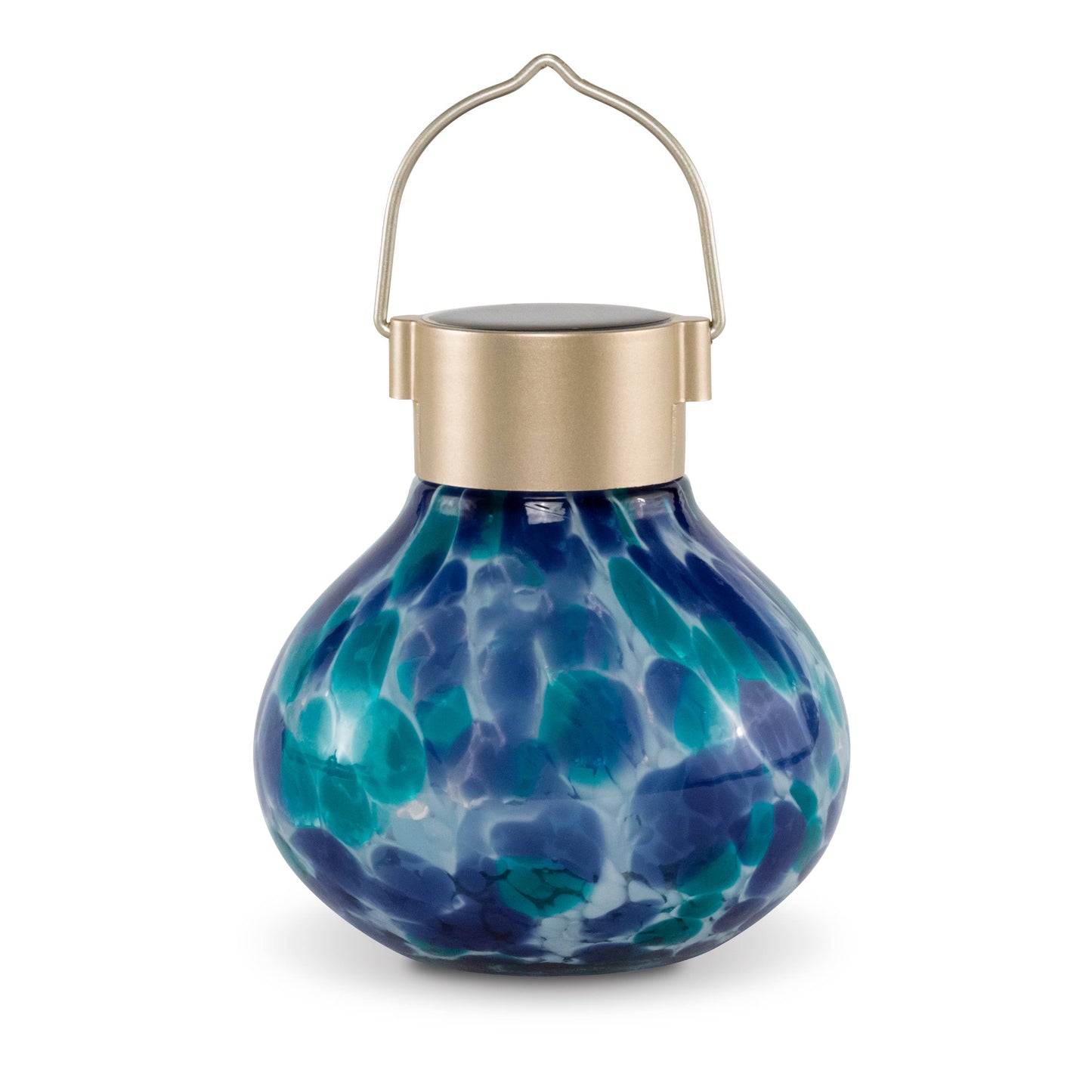 Solar Tea Lanterns 5" Handblown Glass - Tidal Blue