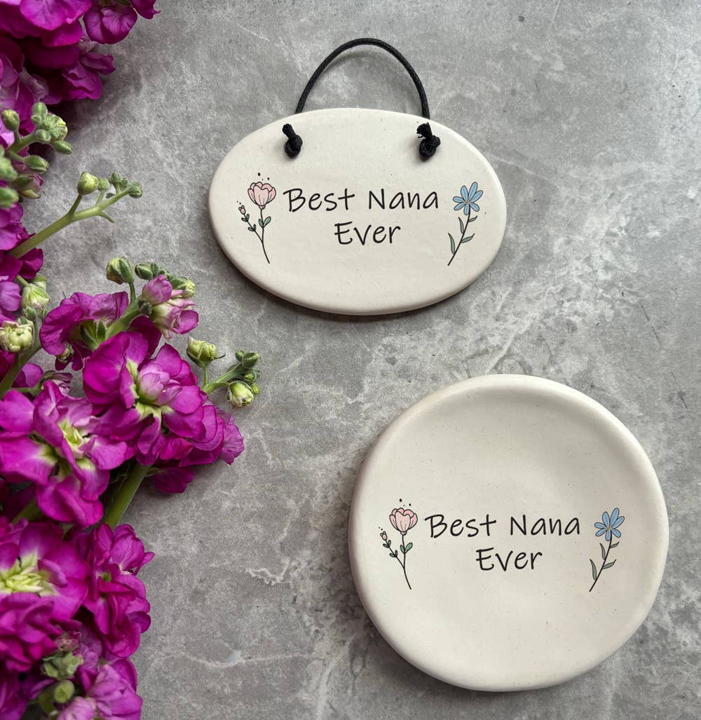 "Best Nana Ever" Handmade Ceramic Grandparent Dish.