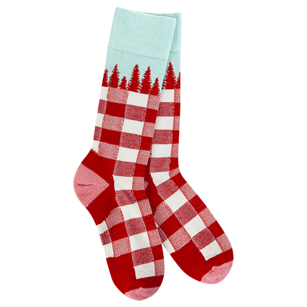 Super Soft Socks - Wood Crew Red Tree Plaid