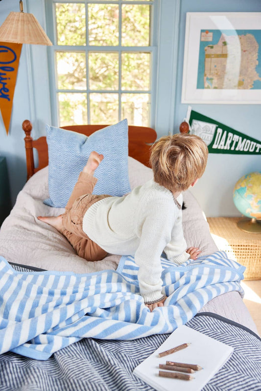 Sideline Stripe Bluebell Midi Blanket