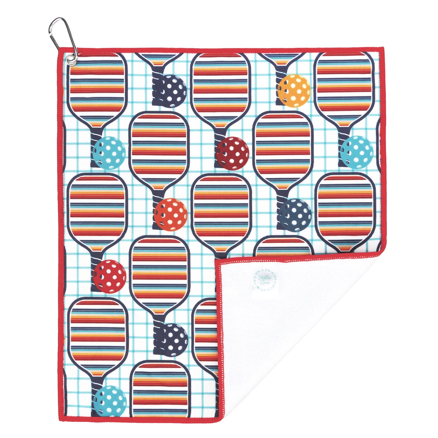 Retro Rainbow Pickleball Towel - Pickleball Gifts