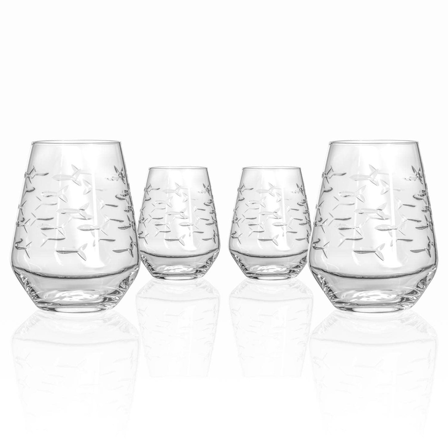 School of Fish Stemless Wine Glass 18oz