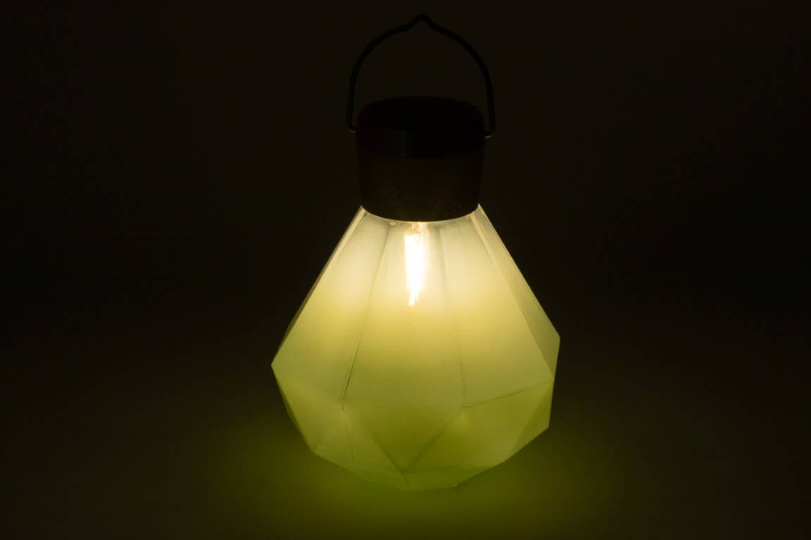 Gem Light - 6.75" Glass Outdoor Solar Lantern - Jade