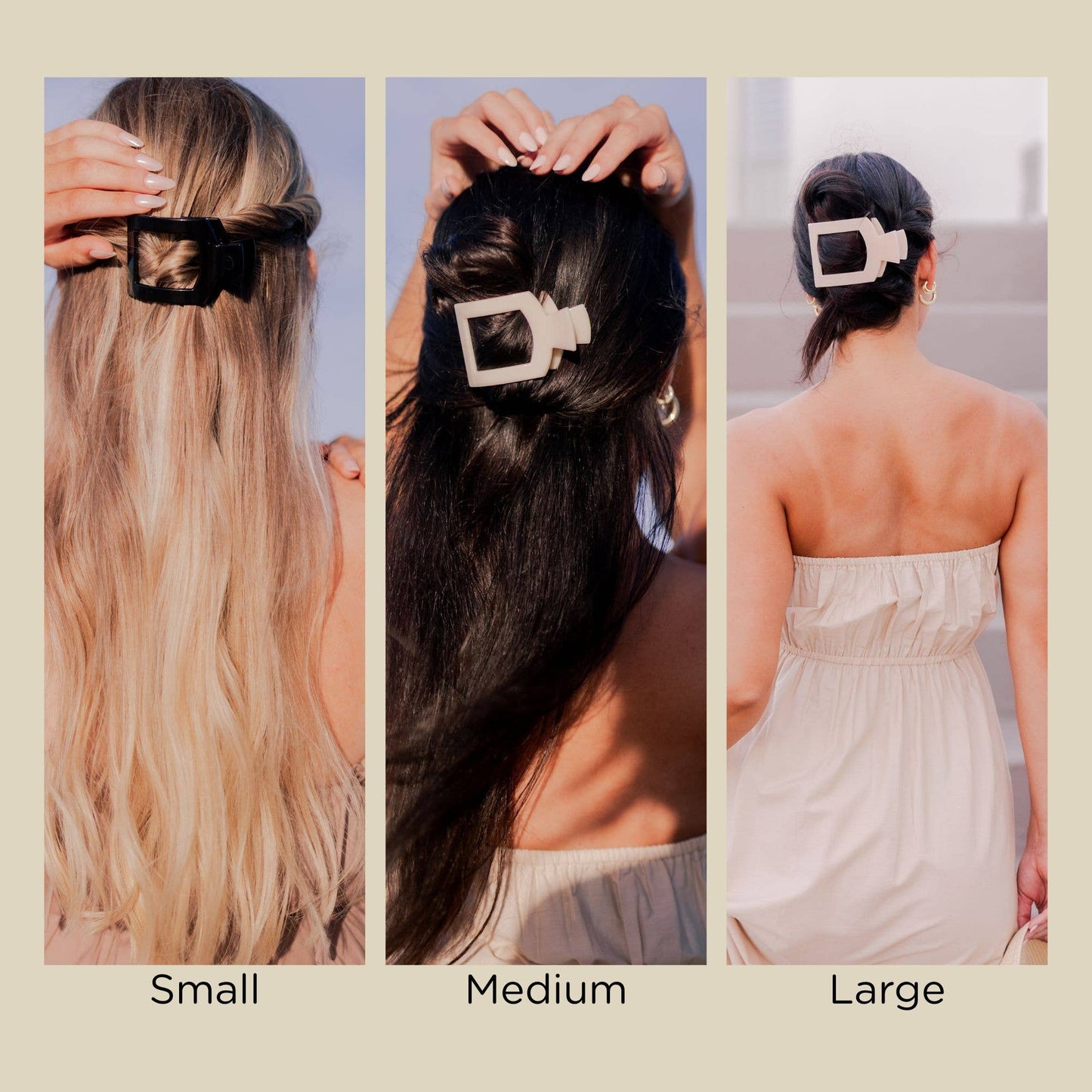 Tortoise Medium Square Flat Hair Clip