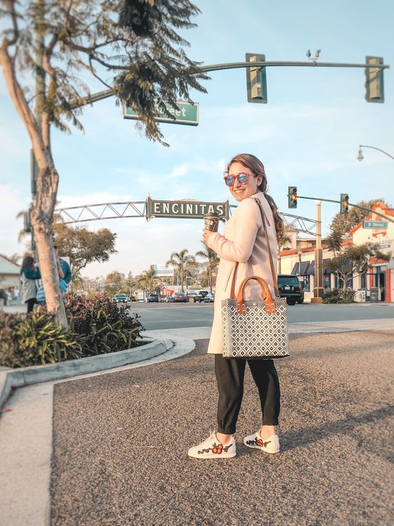 Panda Large Woven Crossbody Bag - Tan Leather