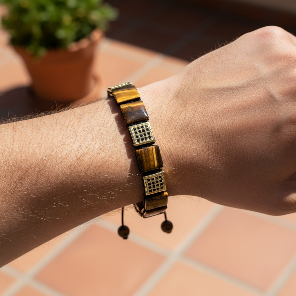 Men's Yellow Tiger's Eye Bracelet