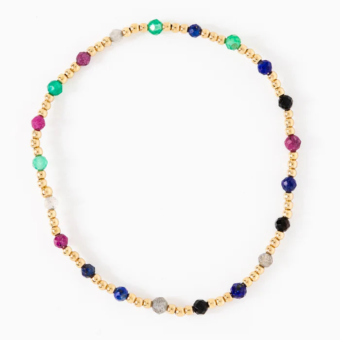 Gemstone Gold Sincerity Pattern 3mm Bead Bracelet - Hot Mess FW