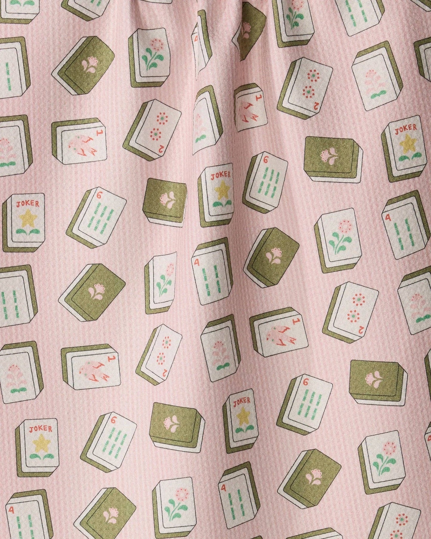 Flower Tiles Tea Towel - Mahjong