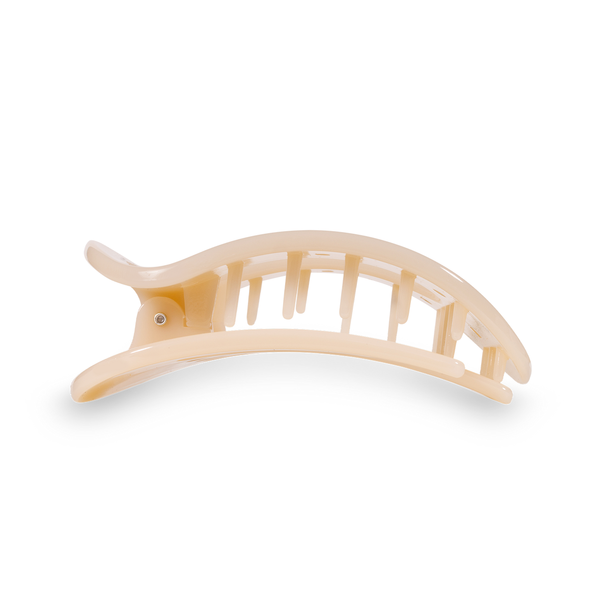 Round Flat Hair Clip | Small | Almond Beige