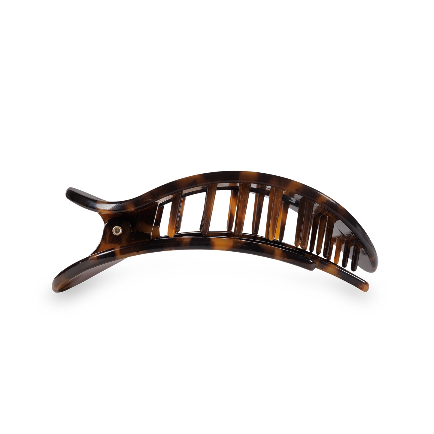 Tortoise Small Round Flat Hair Clip