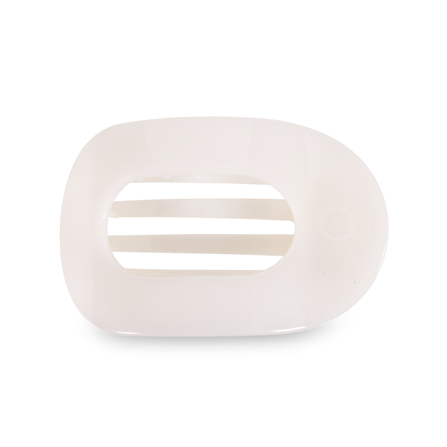 Coconut White Large Round Flat Hair Clip