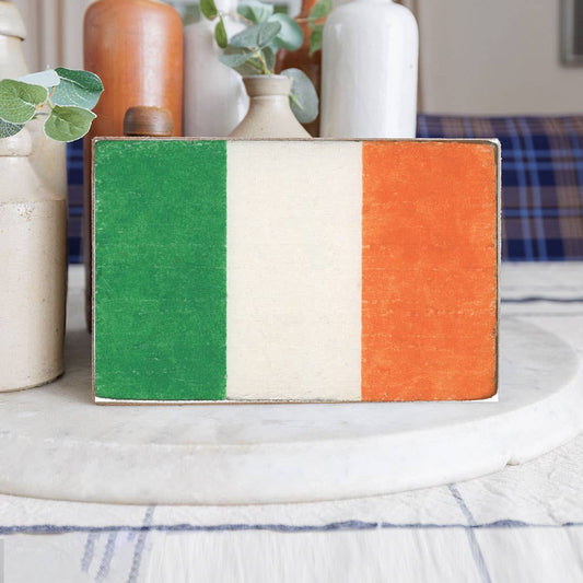 Irish Flag Decorative Wooden Block