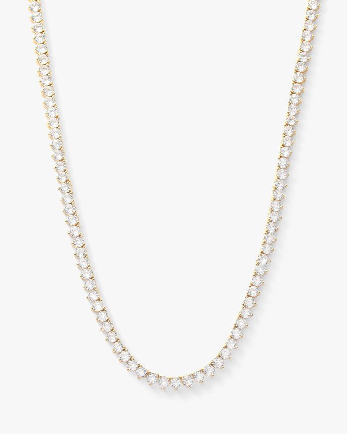 Not Your Basic Tennis Necklace 16" Gold