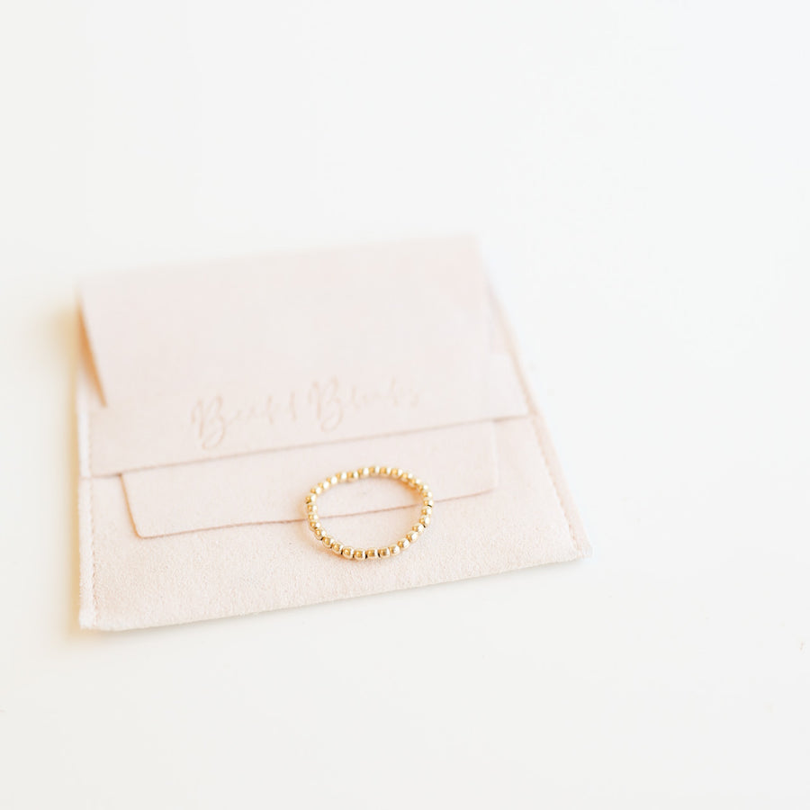 Lexi 2MM Beaded Band in Gold