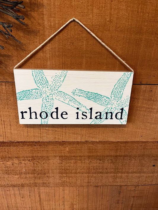 Rhode Island Starfish Twine Hanging Sign