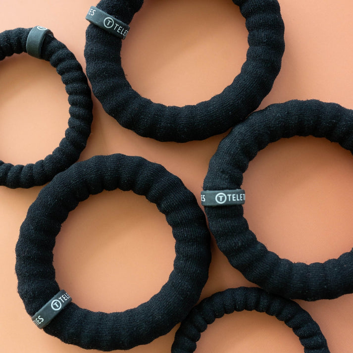 Jet Black Hair Ties Large Nylon