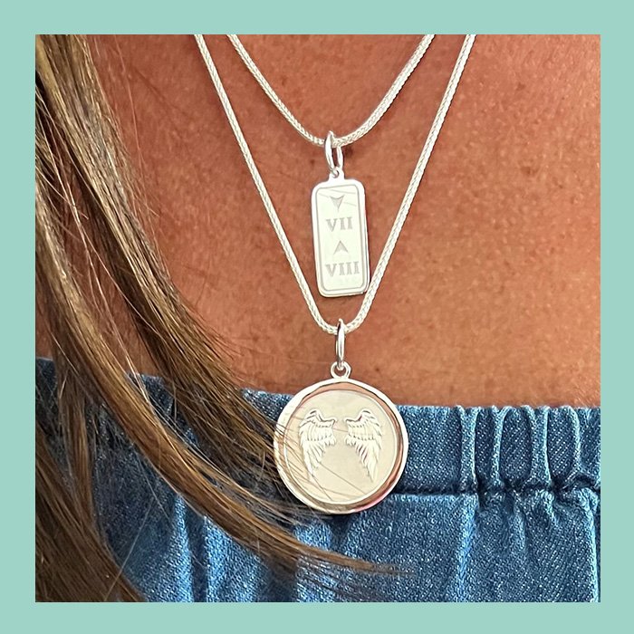 7 Down 8 Up Tag Silver