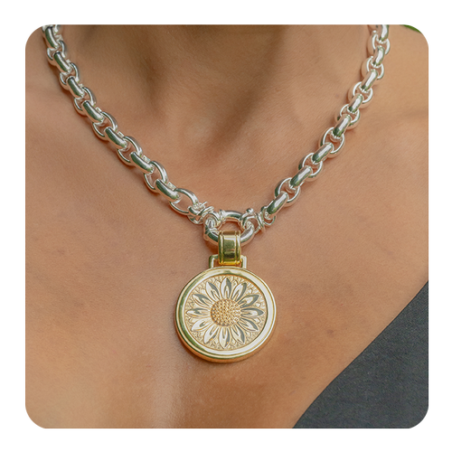 Sunflower All Gold Pendant