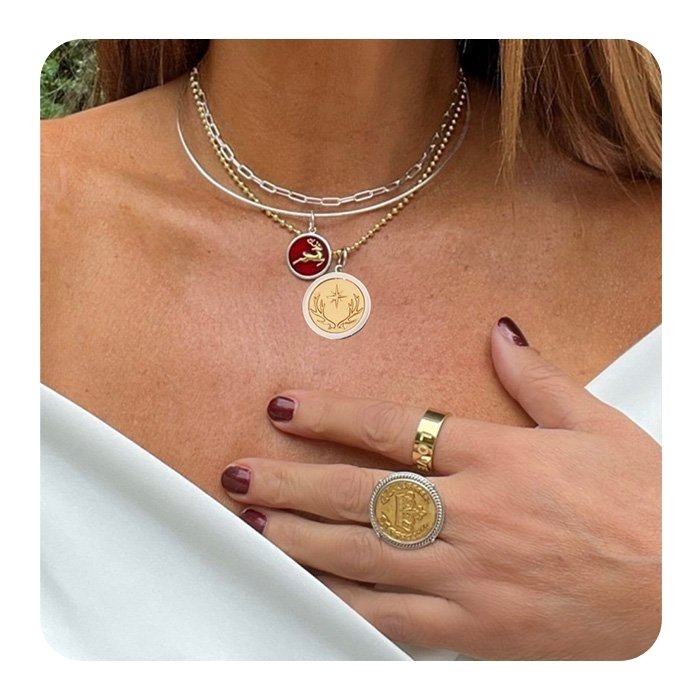 Reindeer Gold Pendant