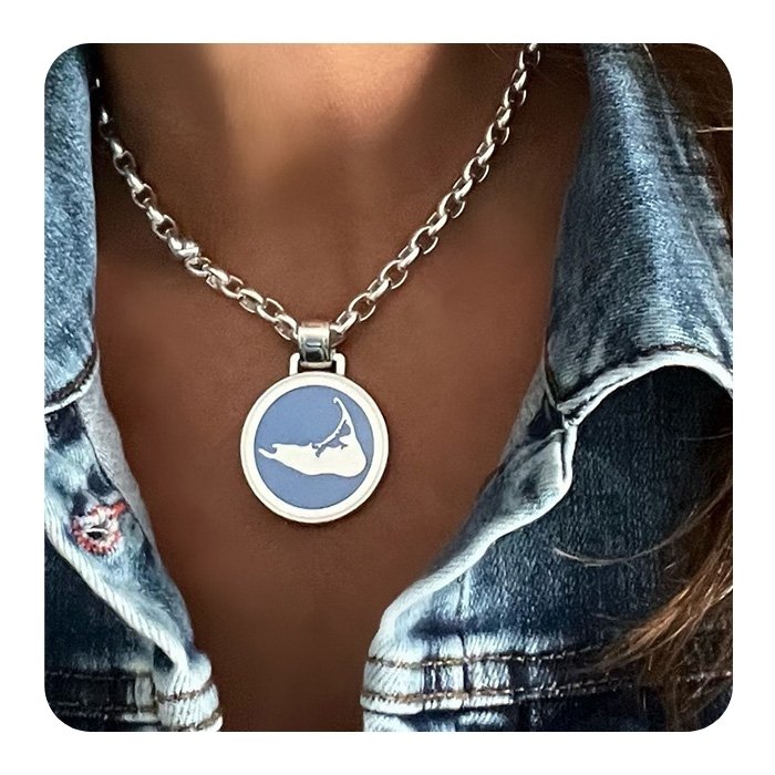 Nantucket Island Silver Pendant