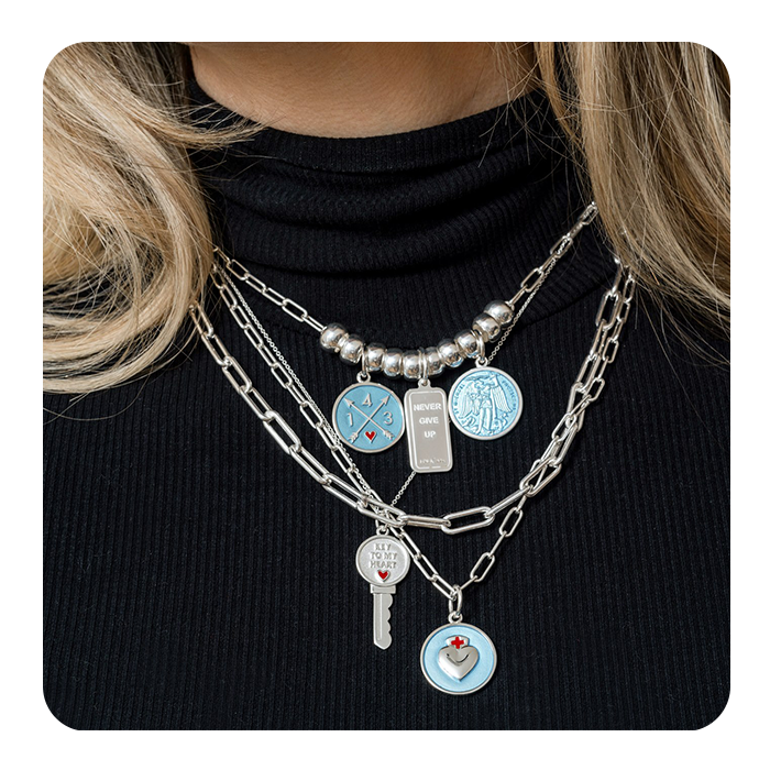 7 Down 8 Up Tag Silver