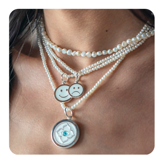 Smiley Face Silver Pendant