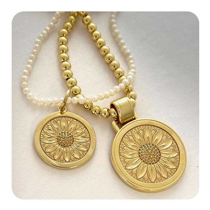 Sunflower All Gold Pendant