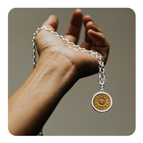 Sunflower Silver Pendant