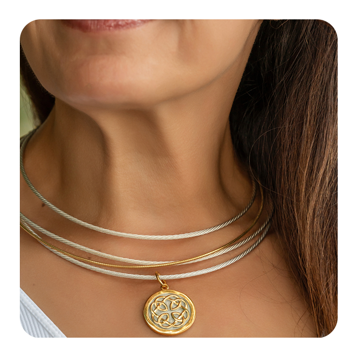 Father & Daughter Gold Pendant