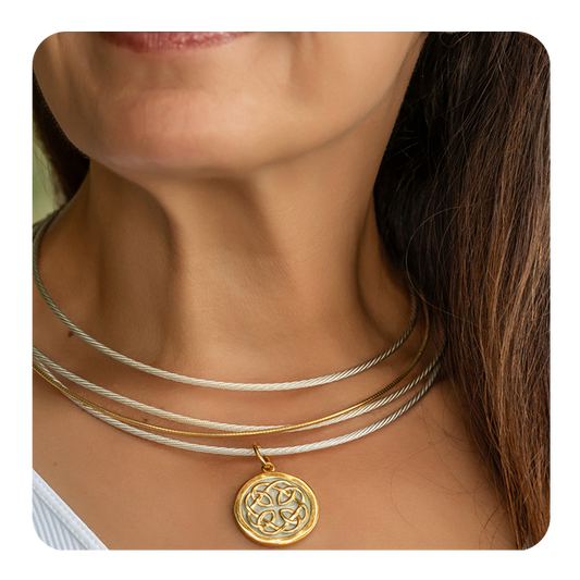 Father & Daughter Gold Pendant
