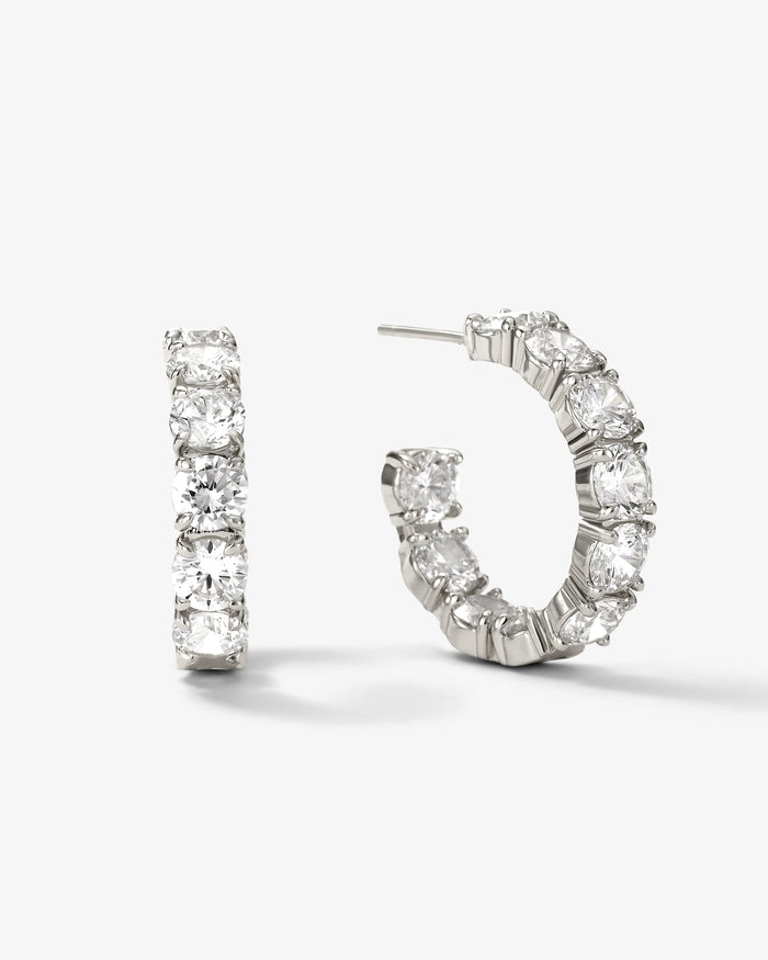 "Oh She Fancy" 1.0" Hoops Earrings Silver