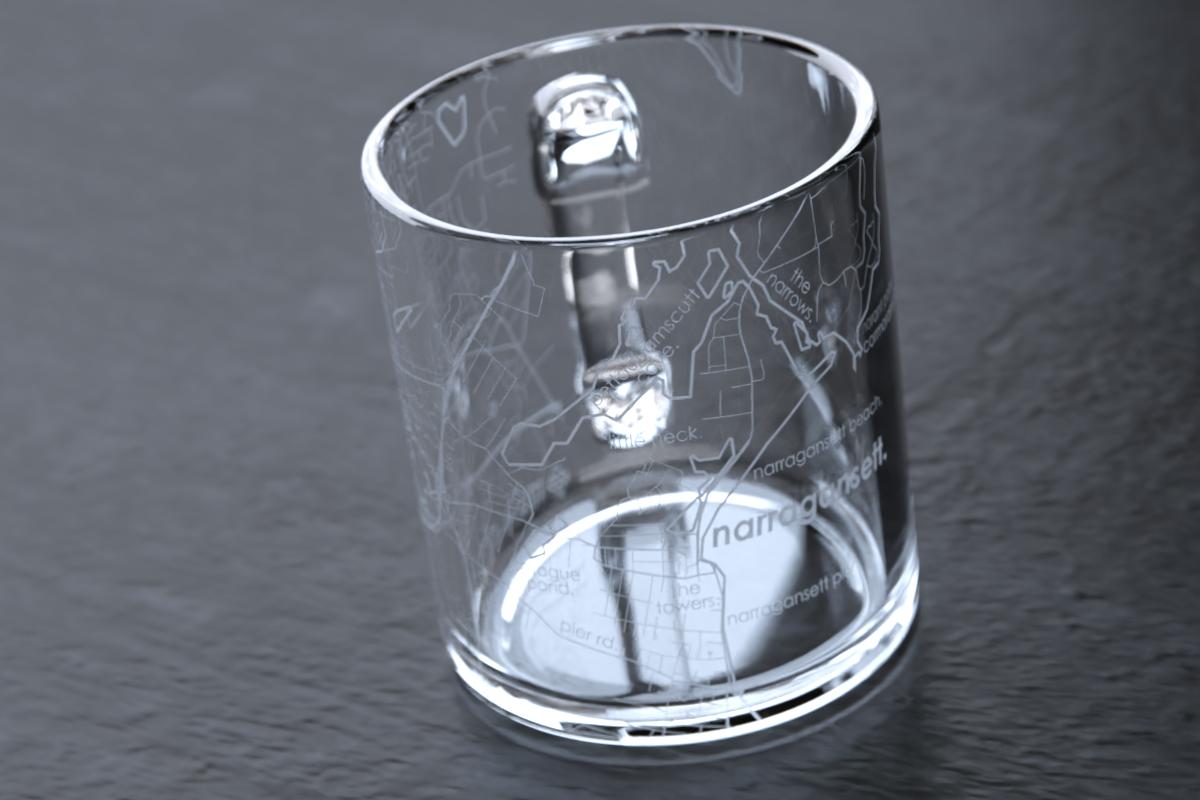 Narragansett Map Glass Coffee Mug