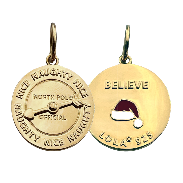Naughty or Nice Holiday Spinner Gold