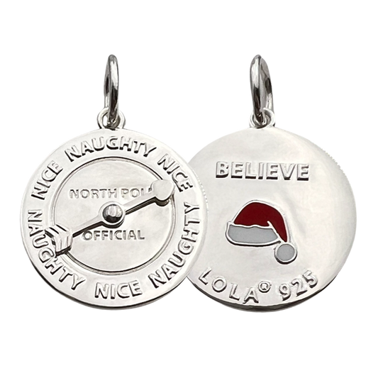 Naughty or Nice Holiday Spinner Silver