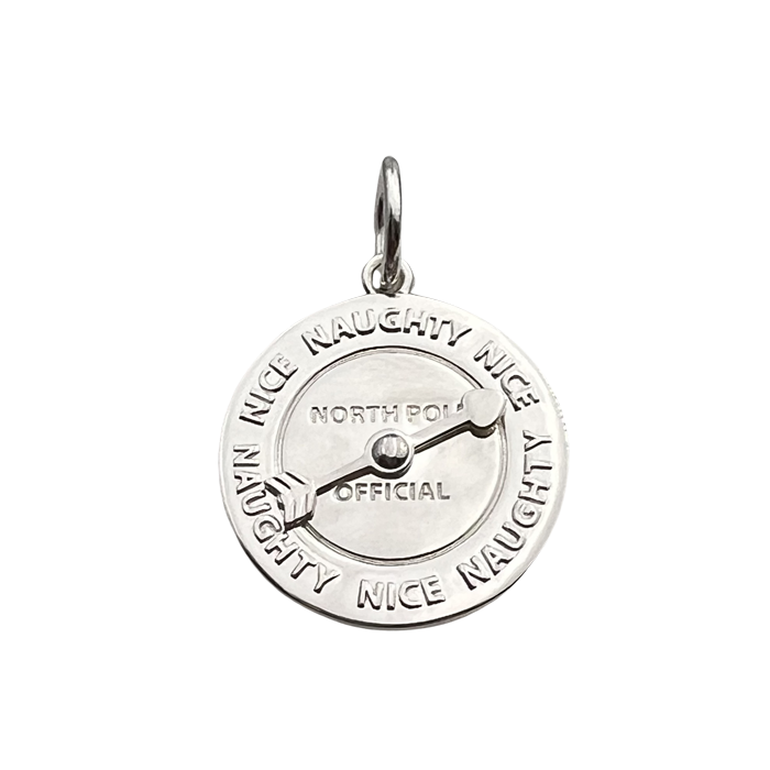 Naughty or Nice Holiday Spinner Silver