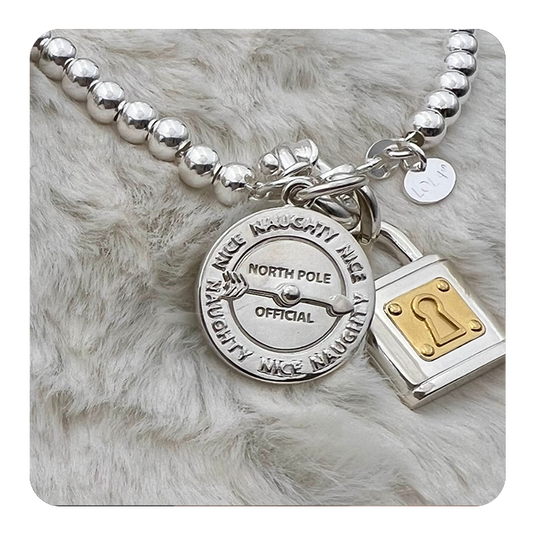 Naughty or Nice Holiday Spinner Silver