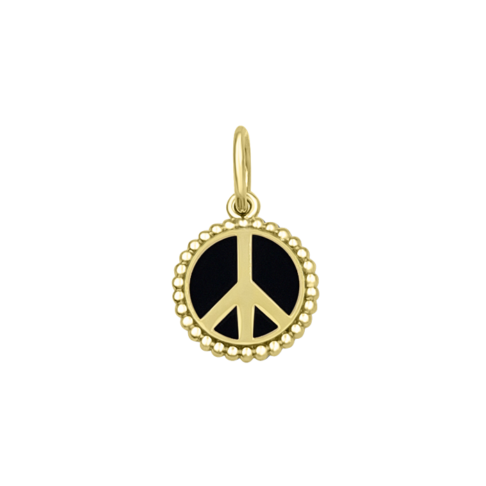 Peace Sign All Gold Pendant